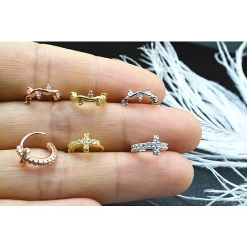 50pcs Free Shippment Shine CZ Ear Helix Bar Cartilage earring tragus ring Earring Ear Studs Ear Lobe Rings Body Piercing Jewelry