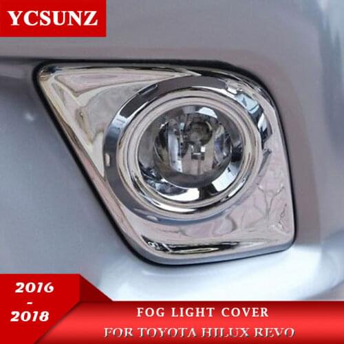 ABS Chrome Front Fog Lights Cover Car Accessories For Toyota Hilux Revo 2016 2017 2018