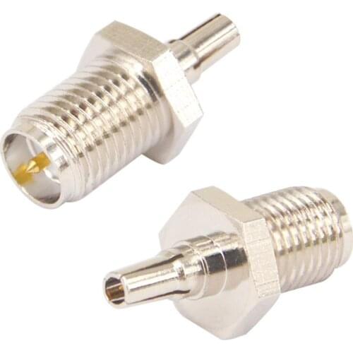 2PCS 4g antenna RF adapter RP SMA female to CRC9 male plug rf wifi adapter nickelplated straight