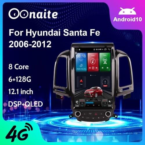 Android 10 6GB+128GB DSP Car Radio Multimidia Video Player Navigation GPS For Hyundai Santa Fe 2006-2012 2din Head Unit