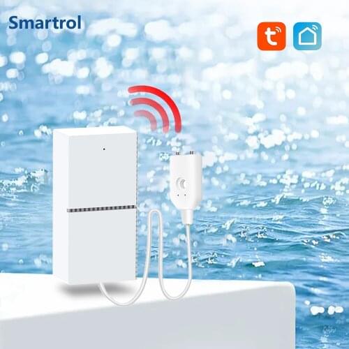 Smartrol WiFi Tuya Smart Home Water Leakage Sensor Water Alarm System Compatible With Smart Life APP Control Easy Installation