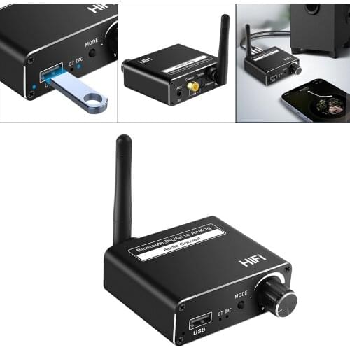 Bluetooth USB AUX Coaxial Player Digital to Analog Converter 3 IN1, Wired To Wireless in Seconds