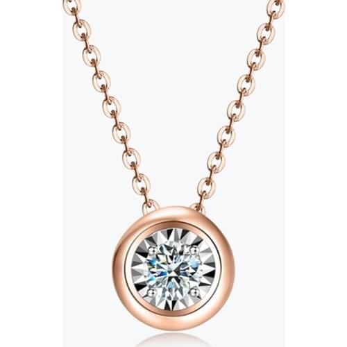 ZHIXI Real 18K Gold Diamond Necklace Jewelry Pure AU750 Chain Luxury Diamond Pendant for Women Wedding Fine Jewelry X534