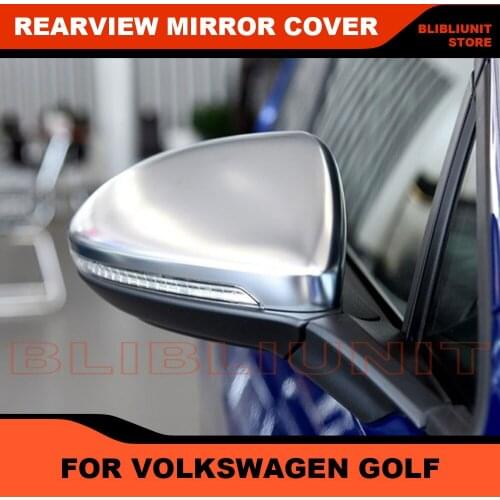 For VW Golf 7 MK7 Volkswagen Golf 2014-2019 Rear View Mirror Cover Matte Chrome Caps Matte Silver Plating Mirror Cover