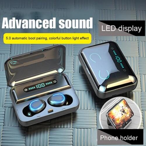 F9-5C tws Headphones Bluetooth 5.0 Earphones Wireless Headsets Stereo Bass Earbuds In-ear Sport Waterproof Headphone free shippi