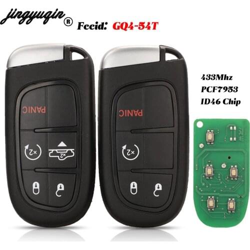 Jingyuqin Remote Key Fob 4 5 Buttons 433Mhz with PCF7945A Chip For RAM 1500 2500 3500 2013-2019 FCC: GQ4-54T Control Key