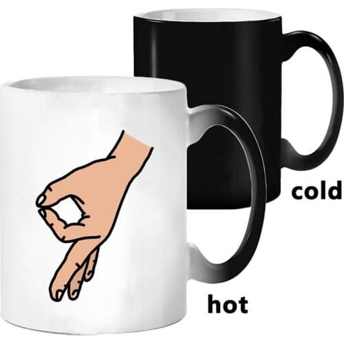 350ml Ceramic Cups Changing Color Mug "CIRCLE GAME" Coffee Mugs Friends Gifts Magic Temperature Heat Sensitive Creative OK Cup