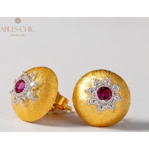 Classic Gemstone Star Dome Post Earrings Banquet 925 Silver Retro Detailed Silk Engraved Studs Formal Golden Bridal Fine Jewelry