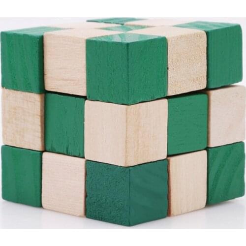 Hot Selling Challenge IQ Brain Toys Classic Game Magic Cube Wooden Snake Ruler Magic Snake Twist Puzzle L0136