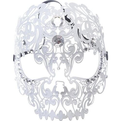 Diamond-inlaid ball half face mask tiger head make-up cosplay props metal iron art full face mask