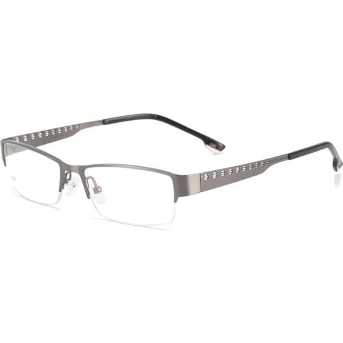 Metal Half Rim Rectangular Eyeglasses Frame Men Prescription Glasses For Myopia and Reading Lenses