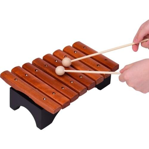 Musical Instrument 8 Notes Wood Xylophone Includes 2 Wooden Mallets for Children Kids Educational Music Toys