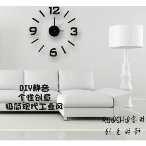 Wall Clock Modern Design Art Diy Clock Digital Decoration Living Room Bedroom Silent Modern Wall Clock Pegatinas De Pared