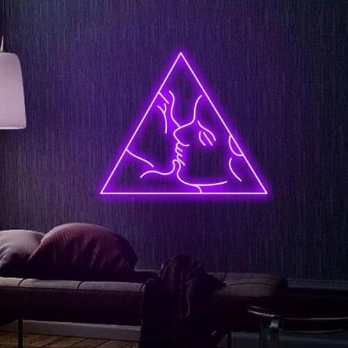 Hug and kiss Neon Sign Custom Neon Light Sign Led Custom Pink Light Neon Home Room Wall Decoration Ins shop decor