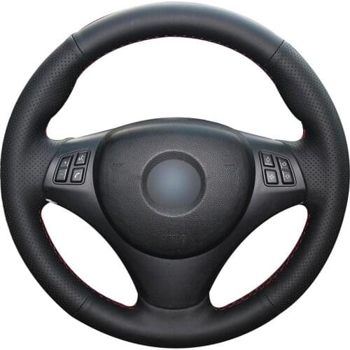 Non-slip Durable Black Natural Leather Car Steering Wheel Cover For Bmw E90 320i 325i 330i 335i E87 120i 130i 120d