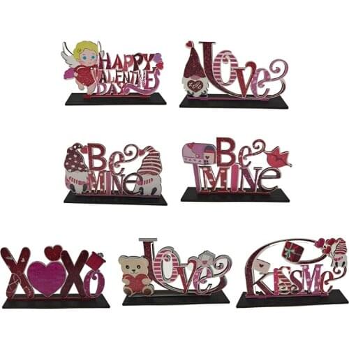 K92A Love Wooden Ornaments Decoration Rustic Wedding Mr&Mrs Valentines Day Gifts Christmas Presents Birthday Day Crafts
