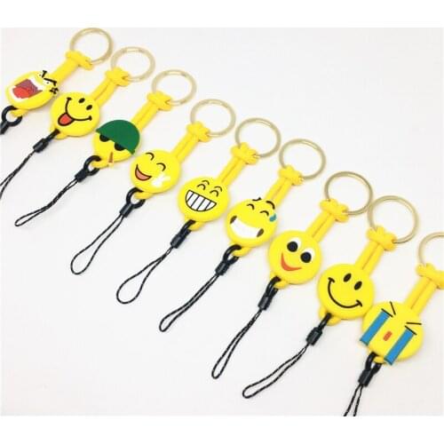 New hot Funny face Cartoon Finger Ring for Phone Lanyard for Keys Mobile Phone ID Cord Strap Usb Flash Drive Phone Ring Lanyard