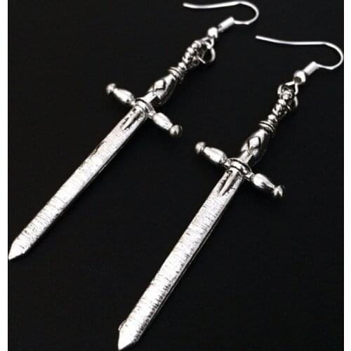 New Sword Earrings Jewelry Gothic Grunge Creativity Medieval Claymore Long Weapon Simple Knife Warrior Jewellery Fashion 2021