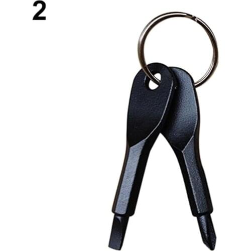 Screwdrivers Key Shape Precision Cast Steel Mini Slotted Keychain Pocket Repair EDC Tools Multifunction