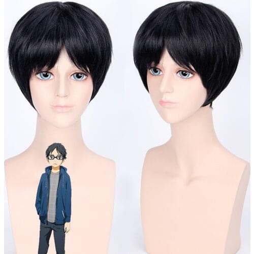 Your Lie in April Arima Kousei Cosplay Wig Anime Costume Accessories Headwear Black Short fake Hair Halloween Role Play Wigs