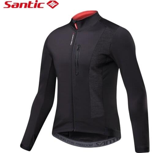 Santic Winter Men Cycling Jackets Windproof Coat Keep Warm Bicycle MTB Road Bike Jackets Autumn Breathable Clothes Long Jersey