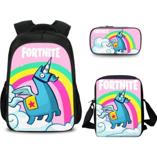 Student School Backpack Fortnites Backpacks Kid Boy Cartoon Printed Rucksack Anime Bettle Bookbag Shoulder Pencil Bag 3pcs Set