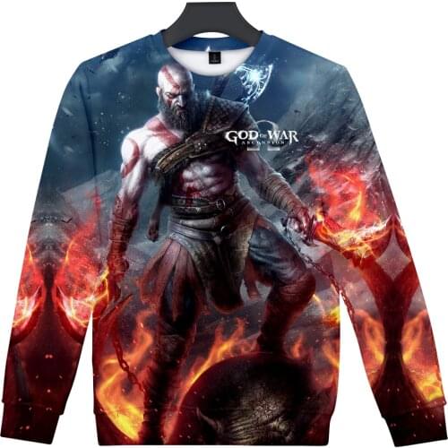God of War 3D Sweatshirts Men Women Blood RED Lines Face Printed Kids Hoodies Sweatshirt Long Sleeve Tracksuit Tops Clothes