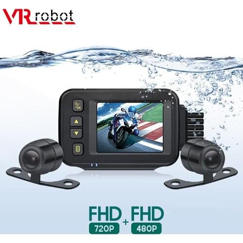 VR robot Motorcycle DVR Dashcam 2.0" Front Rear View Dual Camera 720P HD Motorbike Night Vision Driving Video Recorder