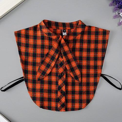 Adult Plaid Stand Fake Collar for Women Shirt Bouse Tops Falose Collar Decoration Female Detachable Vestido Faux Cols Collars