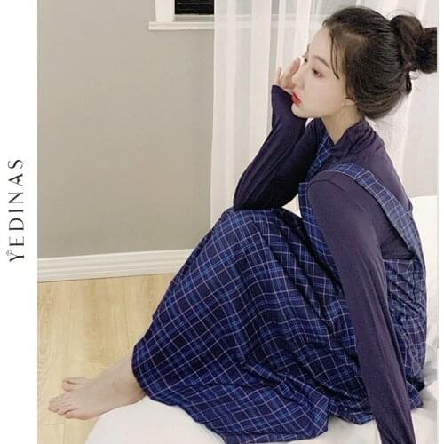 Модные платья в клетку Yedinas China At AliExpress