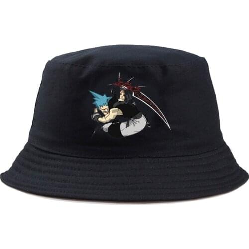 Custom Printed Soul Eater Bucket Hat men Cotton Fishing Hunting Cap Outdoor Beach Fisherman Panama Womens Bucket Hat