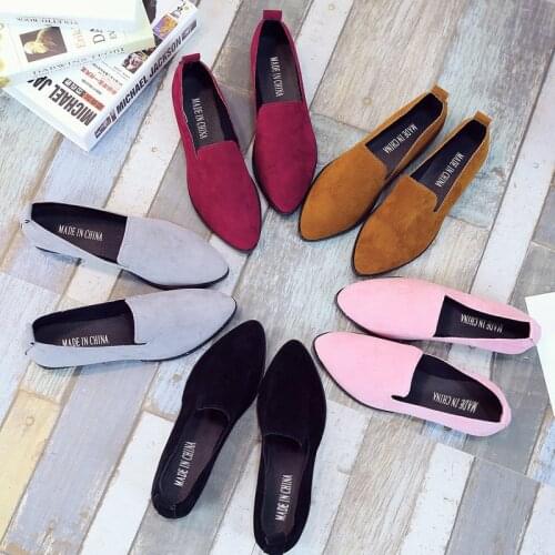 Spring Women Loafers Flats Shoe Women Casual Shoes Suede Slip on Boat shoes Female Shoe Comfortable Ballet Flats