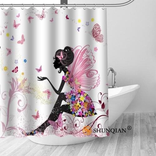 Custom woman flowers Bath Curtain 100% polyester Fabric Modern Shower Curtain bathroom beautiful Bath decor Print your picture