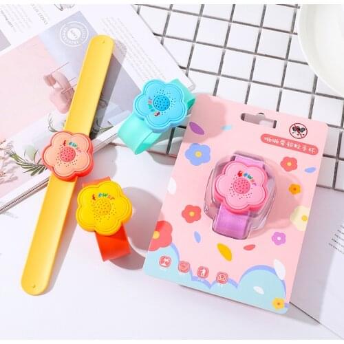 1Pcs 4pattern Cartoon Floral Silicone Mosquito Killer Outdoor Repellent Bracelet Baby Anti Mosquito Killer Wristband Reusable