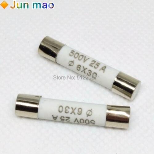 10Pcs 6*30 Fast blow Ceramic Fuse 6x30mm Fuse 500V 0.5A 1A 2A 3A 4A 5A 6A 8A 10A 13A 15A 16A 20A 25A 30A RO58