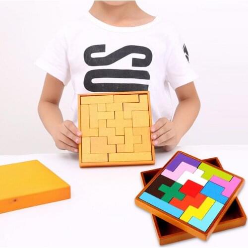 13Pcs Wooden Block Brain Teaser Jigsaw Puzzle Early Educational Toy Kids Gift