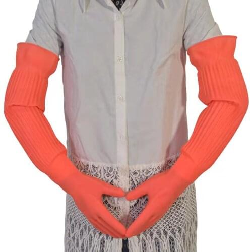 45/55cm Lengthen Ultra Long Waterproof Rubber Gloves Bowl Dish Latex Gloves