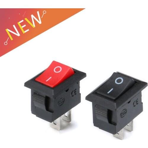 5Pcs/lot Black Push Button Switch 3A 250V KCD11 2Pin / 3Pin Snap-in On/Off Rocker Switch 10MM*15MM BLACK And Red