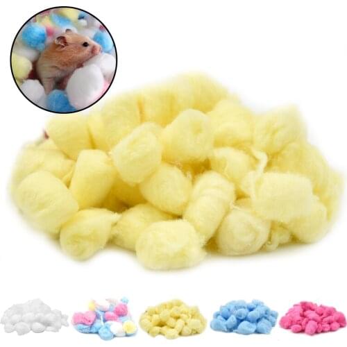 50PCS/100PCS Hamster Cotton Balls Winter Warm Hamster Nesting Material Colorful Cute Mini Balls Small Pet Cage Accessories