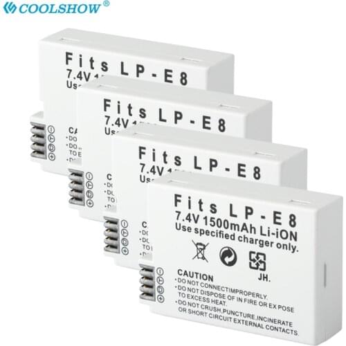 LP-E8 Battery for Canon EOS 600D 550D 650D 700D Kiss X5 X4 X6 X7 Rebel T3i T2i T4i T5i 1500Mah Camera Batteries LP E8