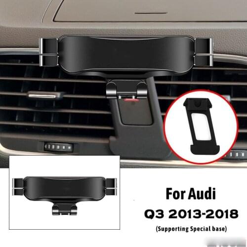 Car Mobile Phone Holder For Audi Q3 8UG 8UB 2013-2018 Air Outlet Clip Mounts Stand GPS Gravity Navigation Bracket Accessories
