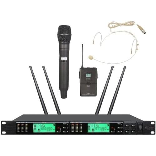 Bolymic 2 Channel uhf wireless microphone porfessional true diversity For SHURE mics