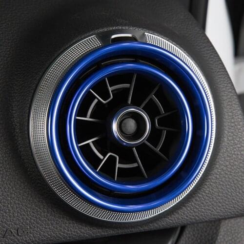 Center Console Air Conditioner Outlet Inner and Outer Ring Frame Cover Trim For Audi A3 S3 Q2L 2013-2019 Air Vents Circle Decals