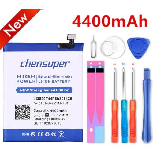 Chensuper 4400mAh Li3829T44P6h806435 For ZTE Nubia Z11 NX531J M2 Lite M2 Youth Edition M2 Play NX907J Good Quality Phone Battery
