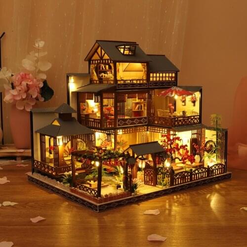 2021 NEW Wooden Hand Assembled Building Model DIY Cottage Large Villa Creative Girl Gift Holiday Birthday Gift Creative gift