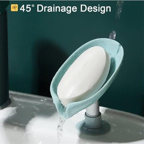 Leaf Shaped Soap Holder Shower Soap Shelf Bath Soap Box Bathroom Shower Soap Holder Dish Storage Plate Tray Bathroom Storage