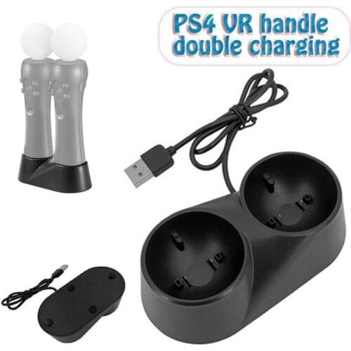 Dual Charger Dock for PS3/ PS4 VR Motion Controller Playstation Move Controller Black