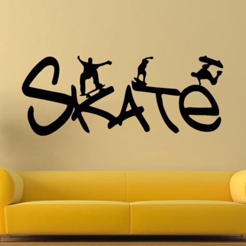Hot Sale Skate Vinyl Decal Wall Removable Kids Boys Room Skateboarding Sport Home Decor