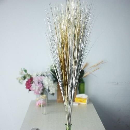 PVC Gold Powder Grass Artificial Flowers for Wedding decor New Year Valentines Day Gift Home Decoration Flower Gold Fake Grass