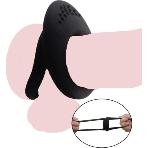 Dual Cock Ring Silicone Scrotum Penis Ring Prolonging Erectile Sex Time Delay Ring Adult Sex Toys for Men Delay Ejaculation Ring